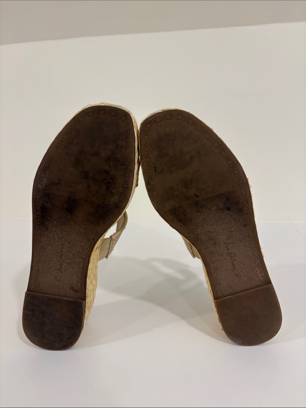 Sam Edelman Natural Raffia Platform Slides with Pearl-Trim Buckle - Picture 5 of 5